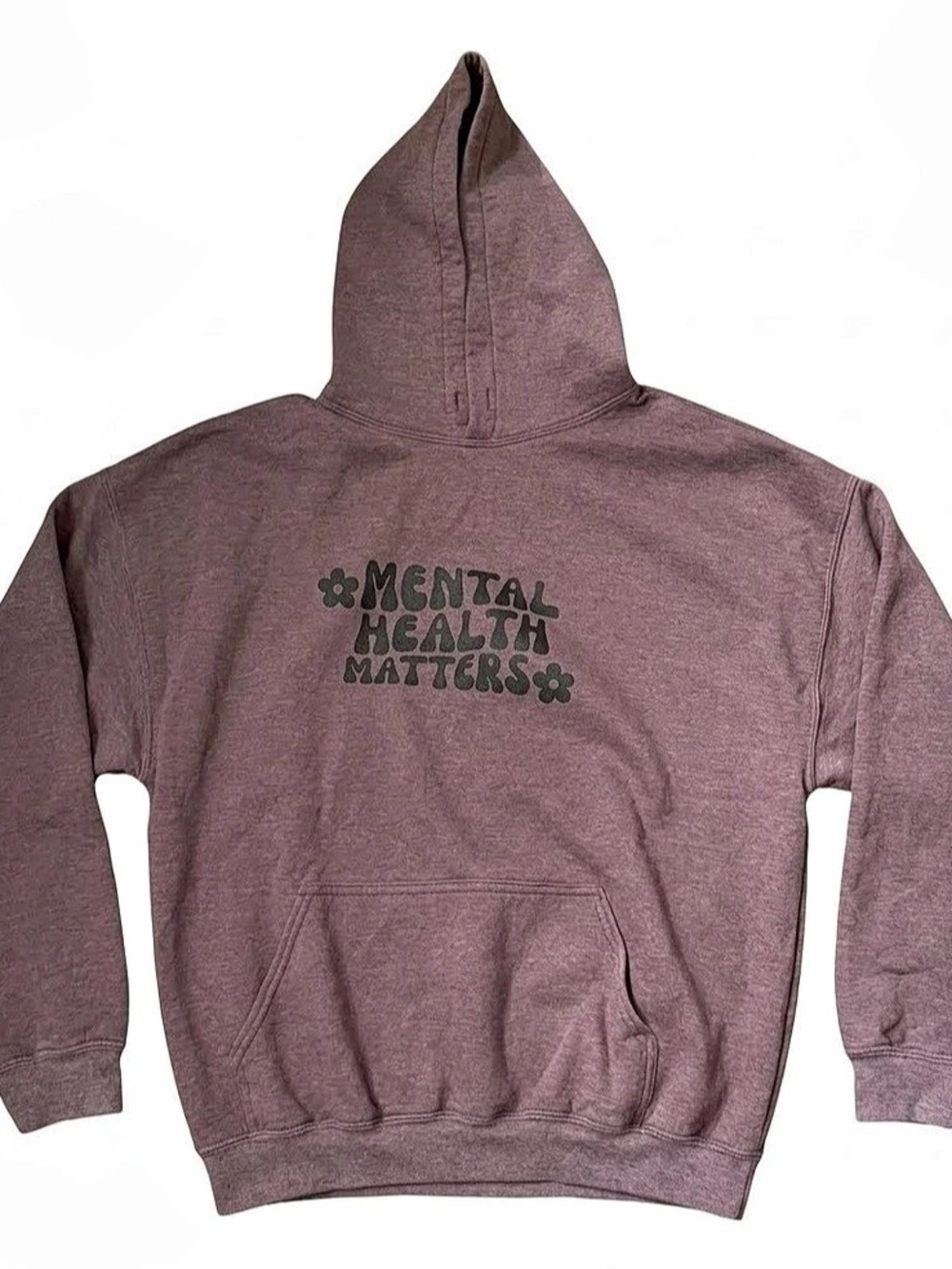 Gildan Mental Health Matters Hoodie Sweatshirt Mauve 2XL Plus Size Y2K Grail Art